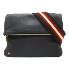 BALLY バリー トレインスポッティング サコッシュ ショルダーバッグ 二つ折り 斜め掛け レザー ブラック 黒 ダークブラウン レッド 赤