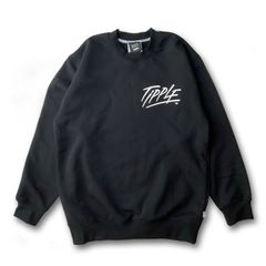 【TPL™️】"89" 13oz Heavyweight Crew Neck Fleece Pullover Sweater BLACK