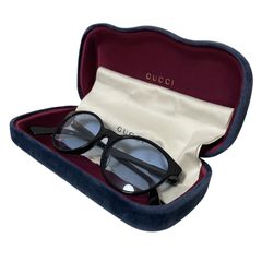 GUCCI サングラス ブルーレンズ セルフレーム ラウンドフレーム ブラック ブルーレンズ グッチ