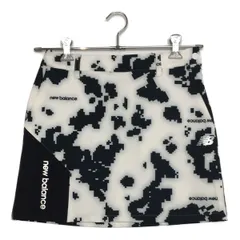 中古 レディース ニューバランスゴルフ New Balance golf スカート 0(S) 白×黒 裏起毛 総柄 プリーツ