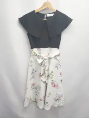 ◇ ⊂ トッコ クローゼット ビッグカラー ノースリーブ 膝丈 ワンピース サイズM ブラック系 オフホワイト系 レディース E  【1507100005595】