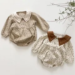 韓国子供服　花柄ロンパース 80cm