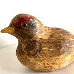 M1006F レトロ 鳥 竹皮細工 置物 オブジェ 飾り インテリア小物