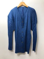 極美品 プリーツプリーズ イッセイミヤケ カーディガン ジャケット ブルー 長袖 中古・古着通販】PLEATS PLEASE ISSEY MIYAKE (プリーツプリーズ