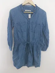◇ green label relaxing グリーンレーベル UNITED ARROWS 長袖 ミニ シャツ ワンピース ブルー レディース P  【中古】 【1210050010280】