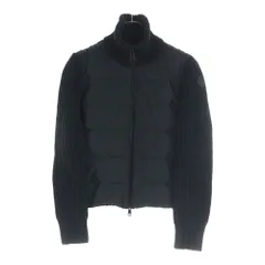 MONCLER (モンクレール) CARDIGAN TRICOT フロントダウン切替 ジップアップニットジャケット ブルゾン ブラックのサムネイル