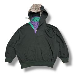 参考上代70400円 kolor 23SS ドッキングパーカー スウェットフーディー カラー 23SCM-T10205 ブラック 2 90611A7