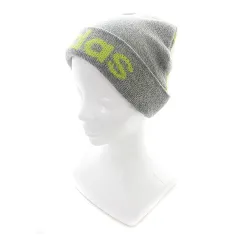 アディダス adidas ニット帽 帽子 ワッチキャップ ビックロゴ 3本ライン F グレー 小物