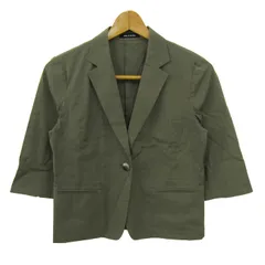 コムサ・デ・モード テーラードジャケット アウター 五分袖 ストレッチ 日本製 レディース 11サイズ カーキ COMME CA DU MODE 【中古】