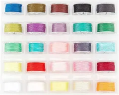 PH PandaHall 25巻 手縫い糸 0.1mm 普通地用 家庭用糸セット カラフル 手縫い糸セット 裁縫 手芸 刺繍用糸 ソーイング糸 ポリエステル製 アクセサリー用糸 レザークラフト マクラメ DIY 手芸用( 25m/色)