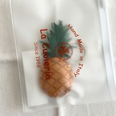La Cuoieria トスカーナレザー 牛革キーホルダー パイナップル イエロー