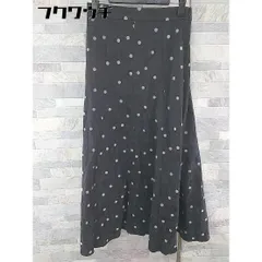 ◇ JEANASIS ジーナシス サイドジップ 水玉 ドット ロング フレア スカート サイズF ブラック グレー レディース 【中古】 【1103290006895】