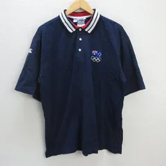 z■カンタベリー/CANTERBURY 半袖ポロシャツ オリンピック【L】紺/men's/16【中古】■