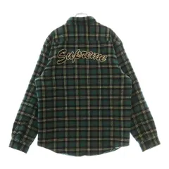 SUPREME (シュプリーム) 19AW Quilted Arc Logo Flannel Shirt 裏地キルティング チェック フランネルシャツジャケット カーキのサムネイル