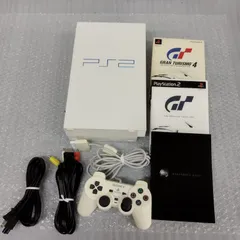 【S17909】プレステ2 本体 SCPH-55000 GT レーシングパック ホワイト + GRAN TURISMO 4