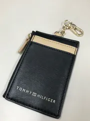 TOMMY HILFIGER トミーヒルフィガー パスケース カードケース ブラック×ベージュ