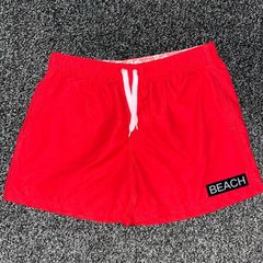 Beach　ビーチウェア　ショートパンツ　水陸両用　ユニセックス　レッド
