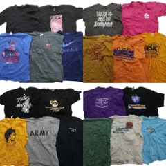 古着卸 まとめ売り カラーmix プリント 半袖Tシャツ 20枚セット (メンズ Ｍ ) ナイキ ミリタリー アーミー ワンポイント 中古 古着 MZ6865