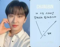 【中古】コレクションカード(男性) Stray Kids/Changbin(チャンビン)/裏面印刷サイン・メッセージ入り/「NACIFIC×Stray Kids」スペシャルコラボボックス購入特典フォトカード