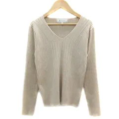 ロペピクニック ROPE Picnic リブニット カットソー 長袖 Vネック 38 ベージュ /YM45