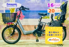 【超特価】【大人気モデル】【王様☆ギュット・アニーズ】【プラズマグレー】パナソニック【大容量16AHバッテリー 】子供乗せ電動アシスト自転車【20インチ】【Panasonic】【完成車配送】【Gyutto】Y2416
