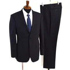 バーバリー ブラックレーベル 100's生地 2ボタン シングルスーツ M YA6 ブラック ストライプ ノータック BMD58-816-09 夏物 春夏  5XC082 【送料無料】【中古】【メンズビジネス】202503