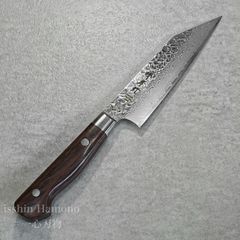 【堺孝行】 包丁 剣型ペティナイフ 120mm 33層ダマスカススーパーゴールド2 SPG2 SG2 粉末ハイスステンレス鋼 デザートアイアンウッド柄 送料無料 ギフトラッピング対応 14075