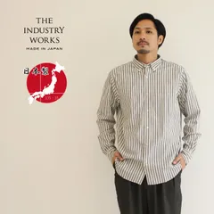 カジュアルシャツ メンズ 長袖 綿100% 日本製 春夏 ボタンダウン 播州織 ブランド 高級 ストライプ おしゃれ 大きいサイズ コットン ホワイト ブルー ブラック 白 青 黒 ビジネス 国産 男性 プレゼント 先染め S M L LL (TIW-038)