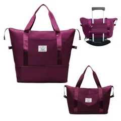 匿名配送 パープル 紫 ボストンバッグ スポーツバッグ キャリーオンバッグ 表ポケット 大容量