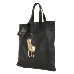 RALPH LAUREN ラルフローレン バッグ PURPLE LABEL オールレザー ビッグポニー トートバッグ ブラック 黒 パープルレーベル カバン【メンズ】のサムネイル
