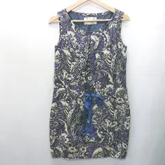 ◇ The DUFFER of ST.GEORGE 花柄 膝丈 ワンピース サイズ2 パープル ベージュ レディース E  【1408060047130】