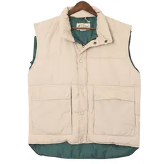 90年代 Eddie Bauer エディーバウアー ダウンベスト アウトドア アイボリー (メンズ M) 中古 古着 A2247