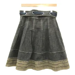 トゥービーシック スカート ボトムス フレア デニム リボン レディース 40サイズ ブラウン TO BE CHIC 【中古】