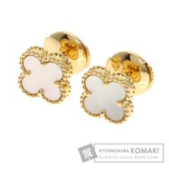 Van Cleef & Arpels ヴァンクリーフ＆アーペル スウィートアルハンブラ シェル フラワー ピアス K18YG レディース