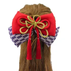 髪飾り リボン 成人式 振袖 浴衣 卒業式 袴 結婚式 赤 紫 矢羽 和 洋 かんざし 手作り 簪 つまみ細工 ちりめんフォーマル 花飾り 玉飾り W38 294-300 赤 紫 r731　Si