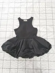 ◇ ⊂ select MOCA セレクト モカ カップ付き 裾バルーン タンクトップ チュニック サイズF ブラック系 レディース E  【1509100083047】