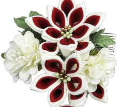 髪飾り 成人式 振袖 袴 花 2点セット つまみ細工 紅白 下がり かんざし 簪 髪かざり 和装 ヘッドドレス 卒業式 結婚式 入園式 卒園式 謝恩会 七五三 293-277 sc2944　WSi