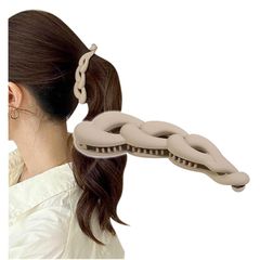 [Herbeluemily] バナナクリップ ヘアクリップ シンプル 髪留め バナナクリップ ヘアクリップ 三つ編み ライトベージュ