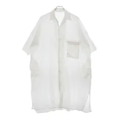 Y's (ワイズ) 23AW COTTON THIN TWILL FRONT POCKET SHIRT DRESS コットン スィン ツイル フロント ポケット 長袖シャツ ドレス レディース ホワイト YZ-D82-003のサムネイル