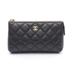 シャネル CHANEL ポーチ マトラッセ ブラック キャビアスキン(グレインドカーフ) ポーチ レディース Used A