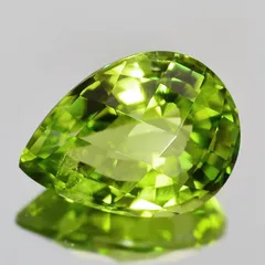 ペリドット 1.63ct ルース  チェッカーカット　ペアシェイプ