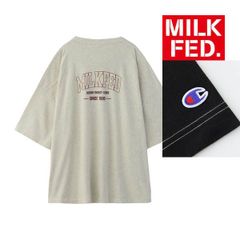 ミルクフェド チャンピオン tシャツ  Tシャツ milkfed MILKFED × COLLEGE LOGO BIG FOOTBALL TEE 103252011001 レディース champion ティーシャツ ブランド ティシャツ おしゃれ オートミール