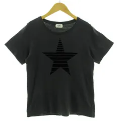 ビームスハート BEAMS HEART フロッキー 星プリント Tシャツ 43-08-0260-047 丸首 半袖 コットン グレー ブラック 黒