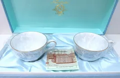 【216250】Noritake ノリタケ  レースウッドゴールド ペア カップ＆ソーサー ブルー