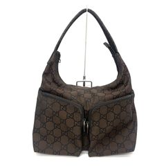 ◆GUCCI◆グッチ ワンショルダーバッグ GG柄 ナイロン ブラウン