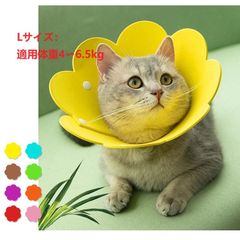 エリザベスカラー Lサイズ ペット用 ソフトエリザベスカラー 犬 猫 ペット お花 手術 怪我 術後の傷口保護
