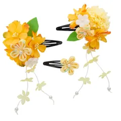 【在庫処分】卒業式 和装 結婚式 振袖 着物 髪留め 袴 子供 花 女の子 和風 飾り 高級造花 髪 成人式 ヘアアクセサリー 七五三 3タイプ 浴衣 髪飾り 3カラー [OTAKUMARKET]