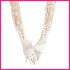 ウェディンググローブ ウエディング グローブ 花嫁手袋 ウエディング グローブ ブライダル 花嫁 レディース 手袋 サテン アクセサリー 花刺繍レースエッジ 結婚式 披露宴 演奏会 パーティー