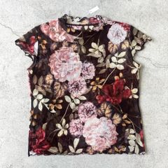 sheer tops / 花柄 シアートップス #a828