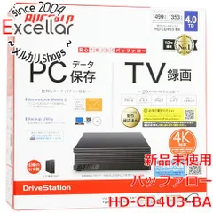 bn:3] BUFFALO 外付HDD テレビ・レコーダー録画用 HD-CD4U3-BA 4TB